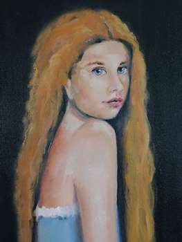 Portrait de jeune fille aux cheveux longs - Małgorzata Gazduła