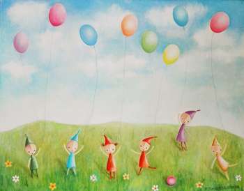 Zabawa z kolorowymi balonikami - Małgorzata Piasecka Kozdęba