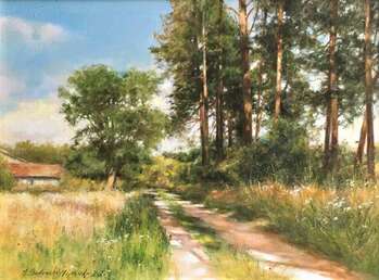 Strada con alberi di pino - Małgorzata Sadowska Majewska