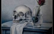 Skull with rose - Małgorzata Wagner