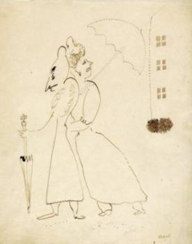 Femmes au parapluies pour Suite Provinciale de Gustave Coquiot - Marc Chagall