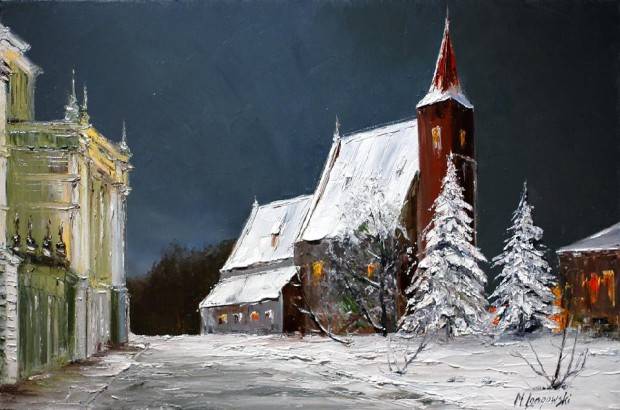 Verschneite Kirche Marek Langowski