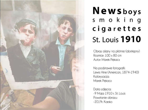 Gazeciarze palący papierosy St. Louis 1910 Marek Pękacz
