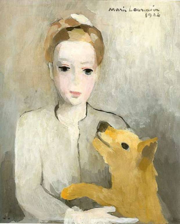 Portrait de Jeune fille au chien Marie Laurencin
