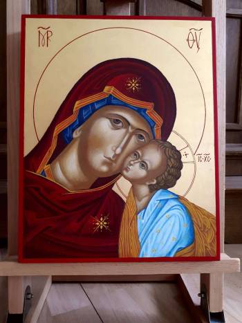 Ikona Matki Bożej z Dzieciątkiem typ Umilenije - Marzena Staszewska