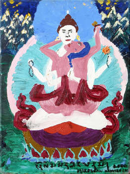 Guhyasathana Avalokitesvara, Chenrezika Chakshpa (Tib : sPyam-ras-gZigs Phyang-bZhi-pa) - Mateusz Stanek