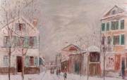 Bourg la Reine, sous la neige - Maurice Utrillo