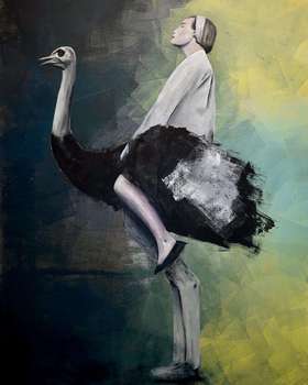WOMAN AND OSTRICH - Michal Widelski