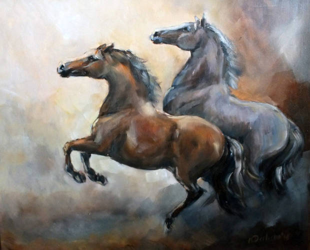 zwei Pferde Michalina Derlicka