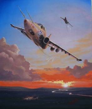 Tu-25 attaque au crépuscule - . Migar