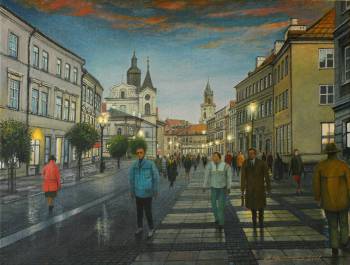 soirée d'automne à Lublin Promenade - Mirosław Kowzanowicz