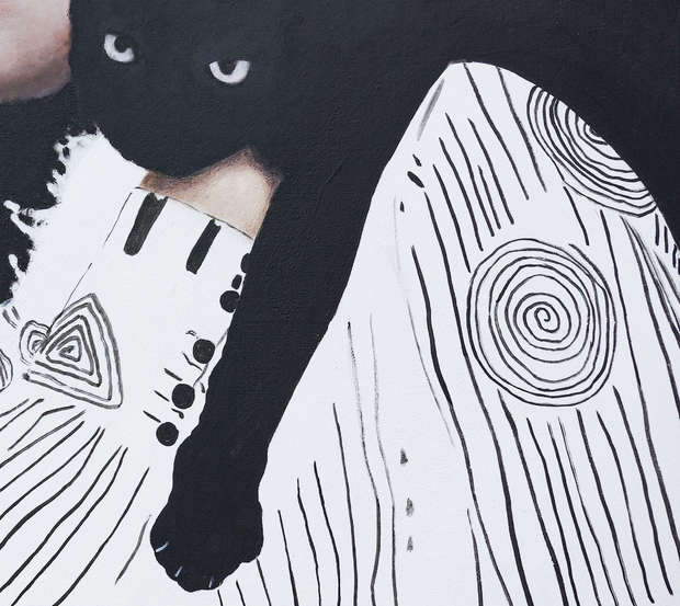 "Lisa zu Besuch bei einer schwarzen Katze ..." aus der Serie "Party-Lifestyle" Nataliya Bagatskaya