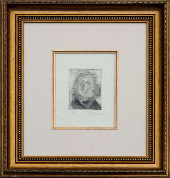Portret holenderskiej mieszczanki w begince - PODPISANA AKWAFORTA - Pablo Picasso