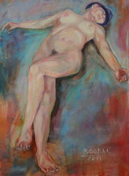 female nude in a peaceful sleep - Piotr Bogdan
