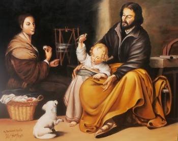 The Holy Family with a bird - Piotr Sobczyk