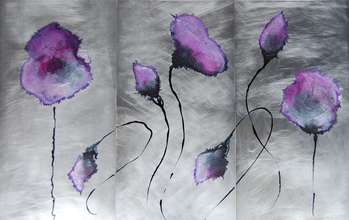 Purple Blooms Triptych - Rachel McCullock