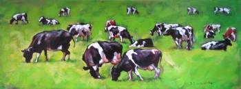 Krowy na letniej łące - Renata Domagalska