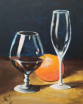 Glass and orange - Ryszard Niedźwiedzki
