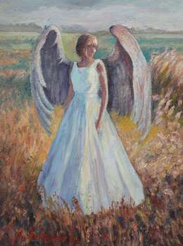Landschaft mit einem Engel - Sabina Salamon