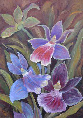 Orchidées en violet - Urszula Nieborak