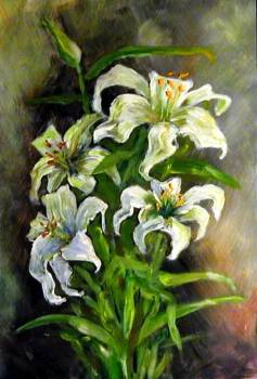 белые лилии - Urszula Nieborak