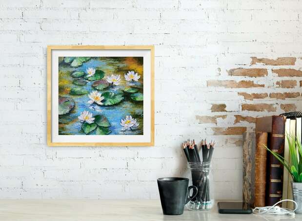 "WATER LILIES",oil painting, flowers Yana Yeremenko