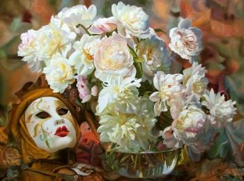 Peonies with a mysterious mask - Zbigniew Kopania