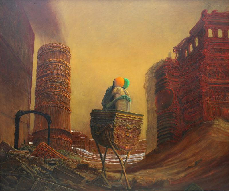 Praca Zdzisława Beksińskiego - ilustracja do wywiadu