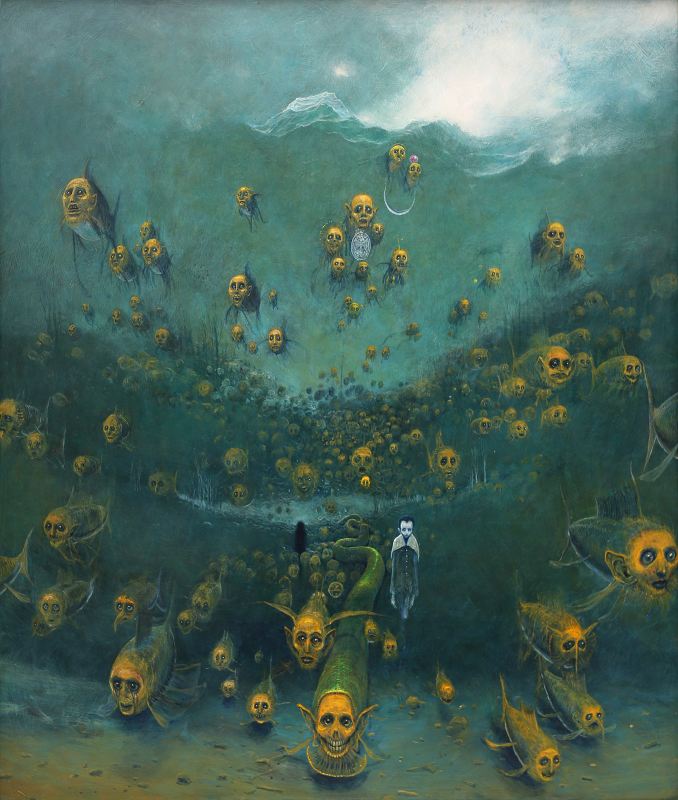 Praca Zdzisława Beksińskiego - ilustracja do wywiadu