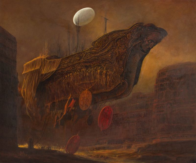 Praca Zdzisława Beksińskiego - ilustracja do wywiadu